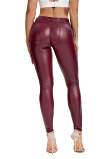 2017 European and American hip-lifting leather pants women's high elastic thickened hip-lifting yoga pants tight sports leggings
