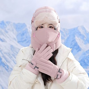 Winter cycling graffiti ladies warm cold windproof northeast cap ear protection neck protection hat