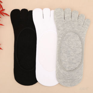 Boat socks men's spring and autumn five-finger socks pure cotton toe socks non-slip heel-resistant low-side shallow invisible toe socks
