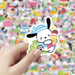 100 милых мультфильмов Sanrio Paca Dog Детская награда Маленькие наклейки DIY Креативные ручные наклейки