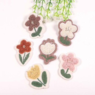 Embroidered logo clothing patch accessories patch fashion versatile home textile decoration polyester bell flower embroidery cloth stickers