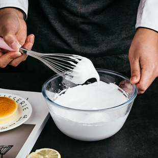 French Baker 10 inch stainless steel manual egg beater silicone non-slip handle hand mixer cream whipping stick