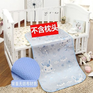 Summer Baby Mat Children's Ice Silk Mat Kindergarten Nap Mat Body Sweat Absorbing Breathable Cart Mat Pillow