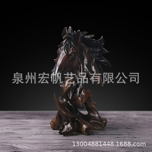Home Creative Imitation Wooden Root Animal Head Eagle Head Ornaments Vintage Office Opening Housewarming Gifts Ornaments