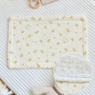 Newborn Baby Cotton Gauze Cloud Pillow for Newborn Baby Flat Pillow Sweat Absorbing Breathable Pillow Pillow Anti-Spitting Pillow Towel