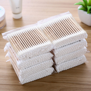 Cotton swab ear picking disposable double-headed defatted iodophor Wood beauty makeup remover cotton swab makeup stick household