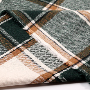 Factory spot semi-fine imitation Korean woven purple Green women's coat wool plaid fabric wool fabric