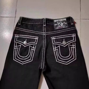 Cross-border E-commerce American High Street Fashion Brand Jeans White Thick Line Big Buddha Straight Casual Jeans Men