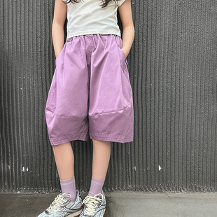 Girls' Pants 2025 Summer New Thin Big Children's Bloomers Children's Summer Western-style Mid-length Pants Summer Pants