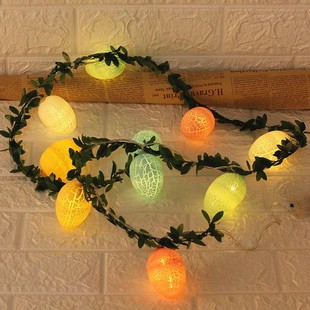 LED Easter Light String Crack Egg Egg Small Yellow Chicken Rabbit Carrot Light String Holiday Theme Decoration