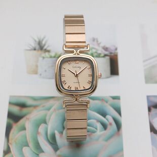Square fashion popular bamboo with female table Joker girls quartz table foreign trade network ribbon tide table table Forest women's table