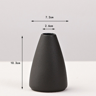 Creative Black Ceramic Vase Light Luxury Ornaments Living Room Desktop Homestay Flowers Dried Flowers Decorative Flower Inlay