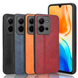 Применимо к VIVO V25 5G корпус мобильного телефона V2022 защитный чехол Автомобильная линия Корова узор полностью покрытый Мягкий край шпона оболочки