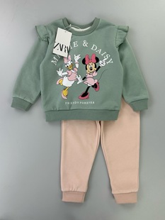Boys and Girls Kidsren's Velvet Suit Winter Autumn and Winter Thickeneded Baby Sweatshirt Pants Warm Two-Piece Set Thick