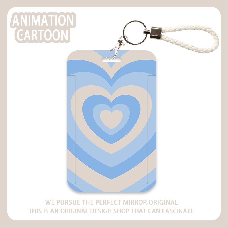 Heart-Shaped Love Mobile Phone Rope Card Holder Student Meal Card Bus Access Control Work Id Factory Brand Hard Shell Card Holder Cross-Border