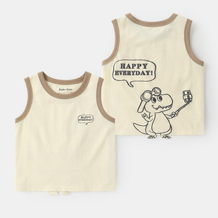 Boy's Printed Vest Thin Summer Wear Summer Children's Wear Children's Baby Casual Vest Summer New U15875
