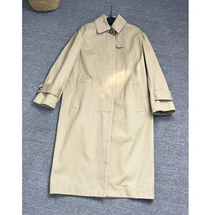 TOT **Tsuen Cotton Simple Classic Slim Elegant Wide Cotton Removable Collar Over Knee Long Coat