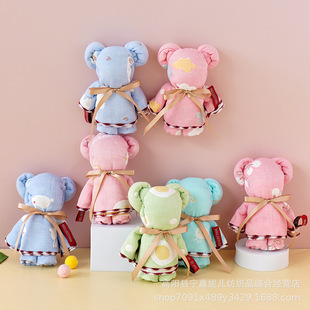 Bear hand gift gauze towel wholesale wedding shop wedding Full Moon gift New Year gift bear towel