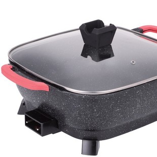 Multi-functional electric cooker Korean-style square pot cross-border aluminum alloy electric hot pot household dormitory electric wok gift wholesale