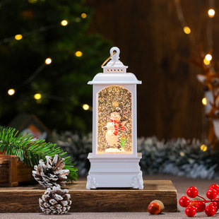 A variety of Christmas water glow with music ornaments telephone booth oil lamp wind lamp Christmas decorations Christmas gifts