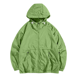 2024 New Summer Couple Sun Protection Clothing Ultra-thin Breathable Preventing Outerwear Hooded Youth Skin Clothing