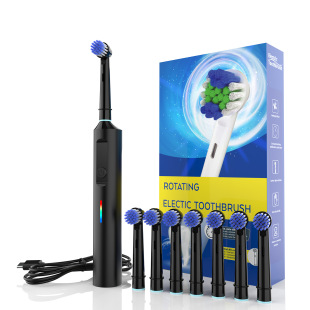[Customized Model] Cross-Border English Neutral Version 4-6-8 Brush Head Soft-Bristled Adult Smart Rotating Electric Toothbrush