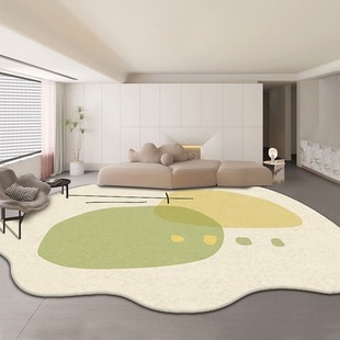 Cross-border Large Area Living Room Carpet Shaped Cream Style Carpet Light Luxury Bedroom Coffee Table Carpet Simple Line Bedside Carpet