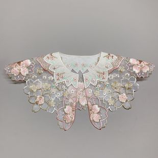 Yixi Embroidery Hanfu Cloud Shoulder Tang Suit Organza Bottom Children's Doll Collar Accessories Garment Accessories Lace