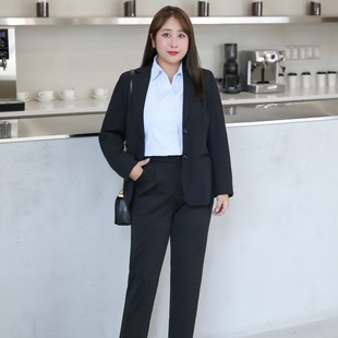 240kg plus size Vocational suit Female chubby girl Interview Dress Suit Work Clothes Business Suit Jacket Pants Spring