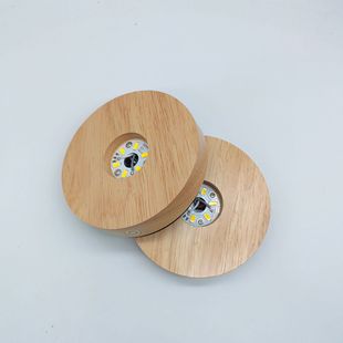 Luminous solid wood base wooden wood base USB interface led crystal ball base
