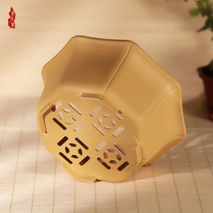 Creative star anise flowerpot thickened succulent plant Jasmine potted small bonsai simple indoor imitation purple sand resin pot
