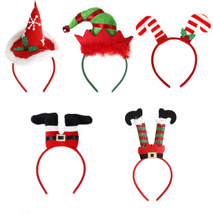 cross-border christmas headband christmas adult children party decorations cartoon christmas hat christmas headband decoration