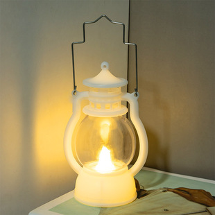 Retro nostalgic pony lantern night light creative portable LED kerosene lamp cross-border Christmas decoration gift ornaments