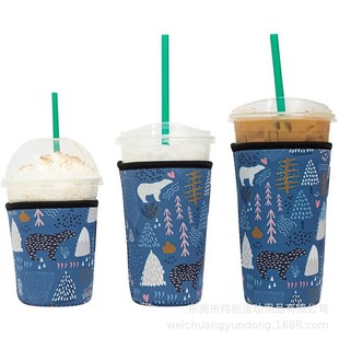 Cross-border dedicated coffee cover diving material coffee cover beverage cup cover heat insulation cup cover non-slip cup cover