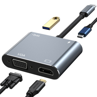 Cross-border type-c expansion dock to HD 4K30Hz network card USB3.0 factory wholesale hub extender