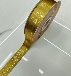 2.5cm wide bronzing ribbon accessories gift box bow decorative belt bar material manufacturers wholesale