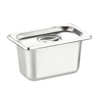Stainless Steel Portion Basin Canteen Buffet Basin Seasoning Basin Thickened Rectangular Stainless Steel Basin with Lid Commercial