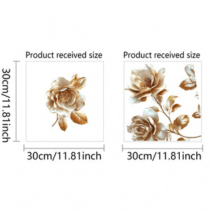 New Elegant Golden Flower Bathroom Toilet Toilet Sticker Home Wall Waterproof Wall Sticker
