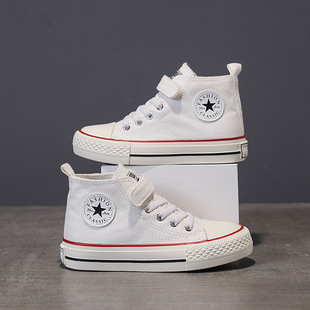 Children's Canvas Shoes 2024 New Non-slip Korean Style Children's Shoes KIDS Middle and Big Children's Boys and Girls Soft Sole Casual Children's Sneakers