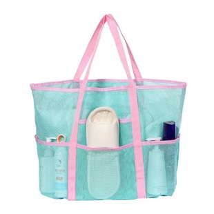 South Korea Ins Beach Bag Large Capacity Fitness Swimming Storage Bag Outdoor Portable Shoulder Hand Mesh Bag Free Shipping