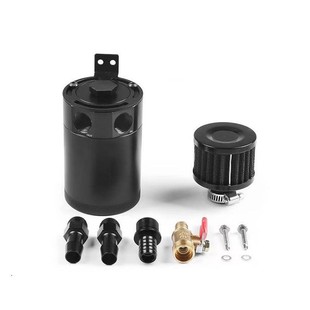 Car Modification Universal Two-Hole Oil Breather Pot with Breathing Air Filter Steel Aluminum Oil and Gas Separator