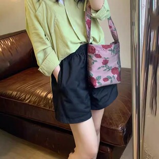 White Wide Leg Shorts Women's Spring Thin Elastoelastic High Waist Loose Slimming Small Height Tall Casual Hot Pants