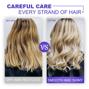 Purple Hair Care Film Cross-border English Moisturizing Hair Tail Bifurcation Perm Dyeing Dry and Irritable Soft Hair Care and Hydrating Hair Film
