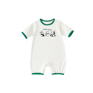 Beibei city newborn romper children's summer new baby cartoon panda jumpsuit outwear XY43481