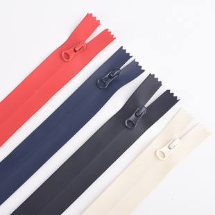 Wholesale No.3 No.5 waterproof zipper black color almond head zipper reverse loading jacket zipper wind shield zipper