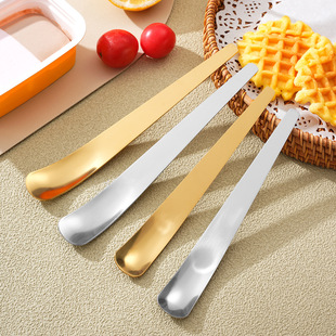 Creative Stainless Steel Square Head Ice Cream Spoon Coffee Spoon Long Handle Spoon Dessert Cake Spoon Flat Head Mixing Spoon Seasoning Spoon
