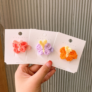 Korean Sweet Flower Children's Hairpin Mori-style Wool Side Clip Butterfly Duckbill Clip Girl's Heart Bangs Clip Head
