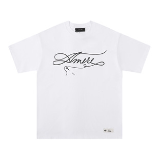 American fashion brand amiri Short-sleeved T-shirt short sleeve T-shirt men's and women's loose letter printed summer
