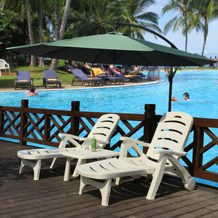 Courtyard hotel bathing plastic beach chair swimming pool reclining, folding chair outdoor reclining chair reclining bed dual-purpose home decoration