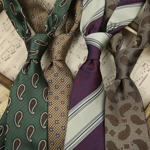 Men's 8CM tie formal wear business work Korean style British business wear hand-made retro cashew stripes for work